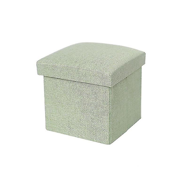 Opbevaringsboks med høj bæreevne, foldbar stof, alsidig opbevaringsottoman, kubus sæde til hjemmet Qinhai Green 25cm