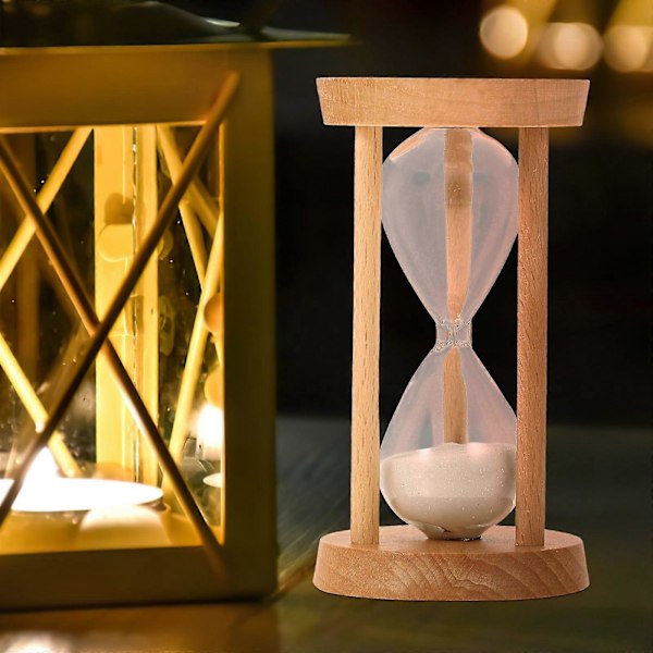 Sandtimer i trä 5 minuter Portabel Sandtimer Dekorativ Timglas Timer Kök Sandklocka
