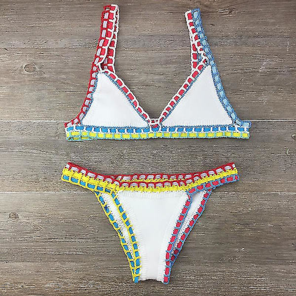 Virkade Baddräkter Bikinis Dam Baddräkt Sexig Bandage Brasiliansk Bikini 2023 Baddräkt Dam Badkläder Biquini 120 all pink L
