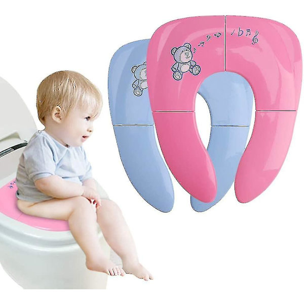 Foldbar Toiletstol Toilet Reducerer Sikkerhed Bærbar Potte Børn Børn Wc Rejsende Værelse Dække Naigurian Og Opbevaringspose Til Baby Dreng Pige, Blå A