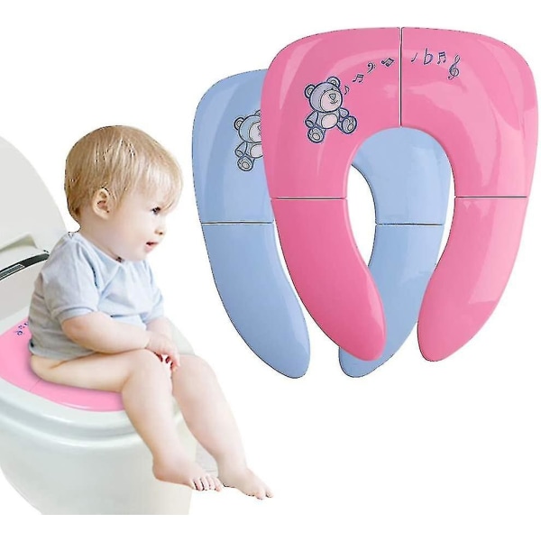Vikbar Toalettstol Toalettreducering Säkerhet Bärbar Potta Barn Barn WC Resendepåse Naigurian Och Förvaringsväska För Baby Pojke Flicka, Blå A
