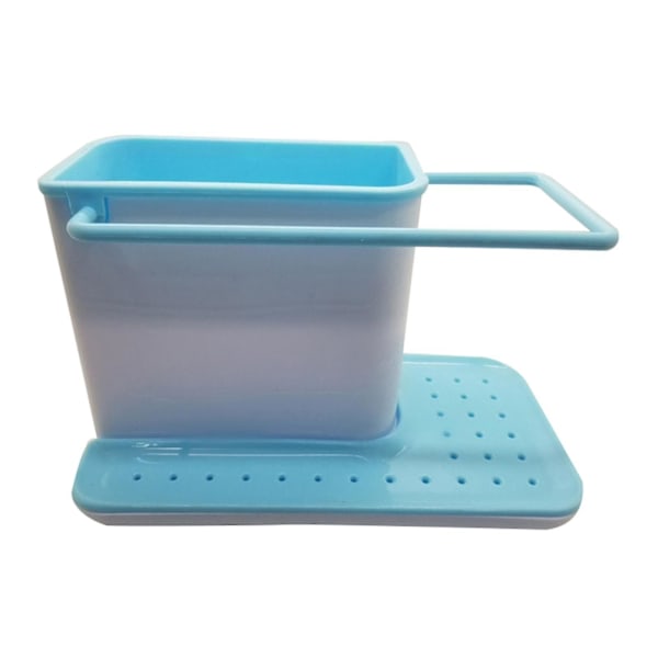 Overflade Vask Område Organizer Caddy Svampeholder Organizer Ryddelig Afløb Vand Til Køkken Blue