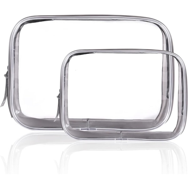Transparent Toalettsats, 4-pack Transparent Vattentäta PVC-Resväskor för Kvinnor Män Badrum Semesterresor
