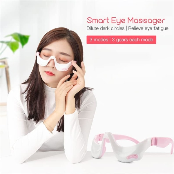 Øyemassasjeapparat, 3D-mikrostrøm Pulse Eye Relax Massasjeapparat Varmeterapi Akupressur Tretthet Tretthet Rynkereduksjon Blodsirkulasjon
