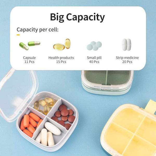 Pillerlåda 7 Dagar 7 Fack Plast Pillerlåda Bärbar Medicin Dispenser