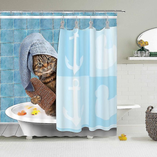 Funny Shower Curtains Bathroom Curtain With Hooks Decor Waterproof Cat Dog  Creative Personality Shower Curtain