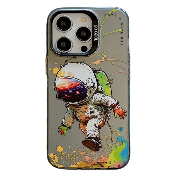For Iphone 15 Pro Telefonveske Pc+tpu Graffiti Animal Pattern Design Cover Astronaut