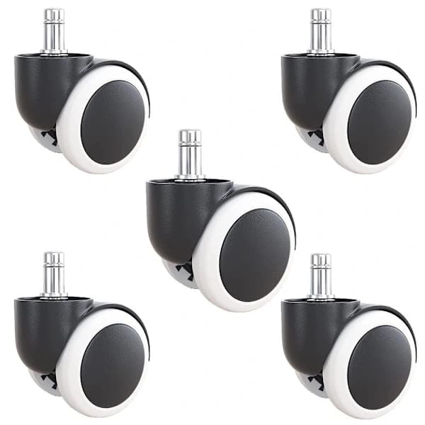 5 kpl toimistotuolin pyöriä, 11 mm, musta