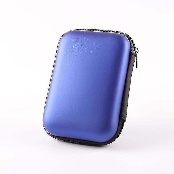 2x Hovedtelefon Data Kabel Opbevaringskasse Oplader Power Bank Opbevaringsboks Data Kabel Taske Jewel Blue