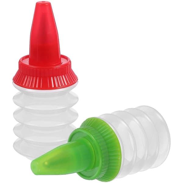 2 st kakglasyrflaskor återanvändbara plastpipflaskor glasyrkräm klämma tårtdekorationsmaterial