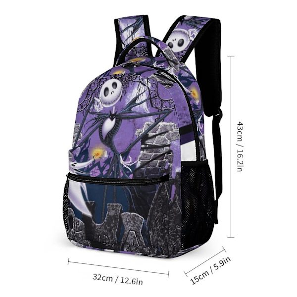 v572 The Nightmare Before Christmas Barnehageskoleveske Casual Skulderbag Satchel Ryggsekk Trykk Bokveske Ryggsekk for Gutter JenterxsSJB572