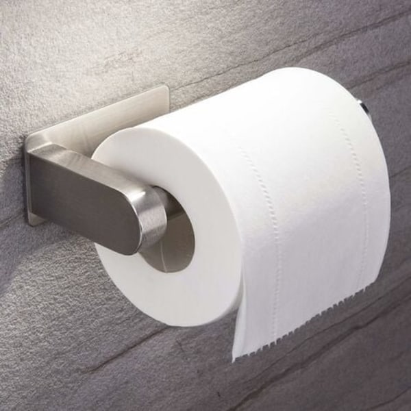 Ingen borrning Självhäftande toalettpappershållare Väggmonterad pappershållare, toalettpappershållare i rostfritt stål Toalettpappershållare