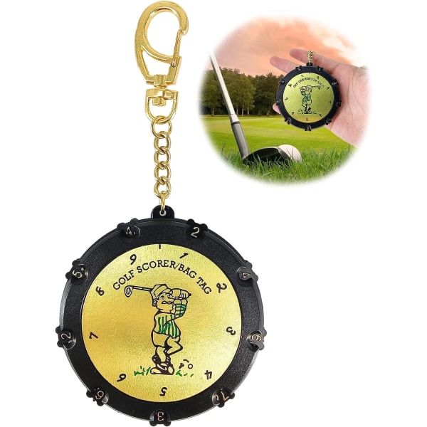 Golfpistelaskurin napsautuslaite avaimenperällä, kaksipuoleinen 18-reikäinen kannettava pyöreä muoviseos maalintekijä, laukaus