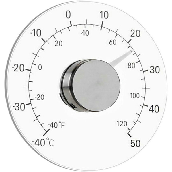 Inomhus- och utomhusfönstertermometer, inget batteri behövs, tydlig urtavla, vädertermometer