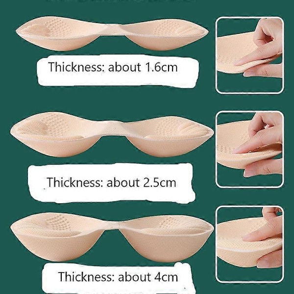 Förtjockade bröstkuddar, integrerade push-up bh-svampkuddar Skin color 27.5*12*1.6CM