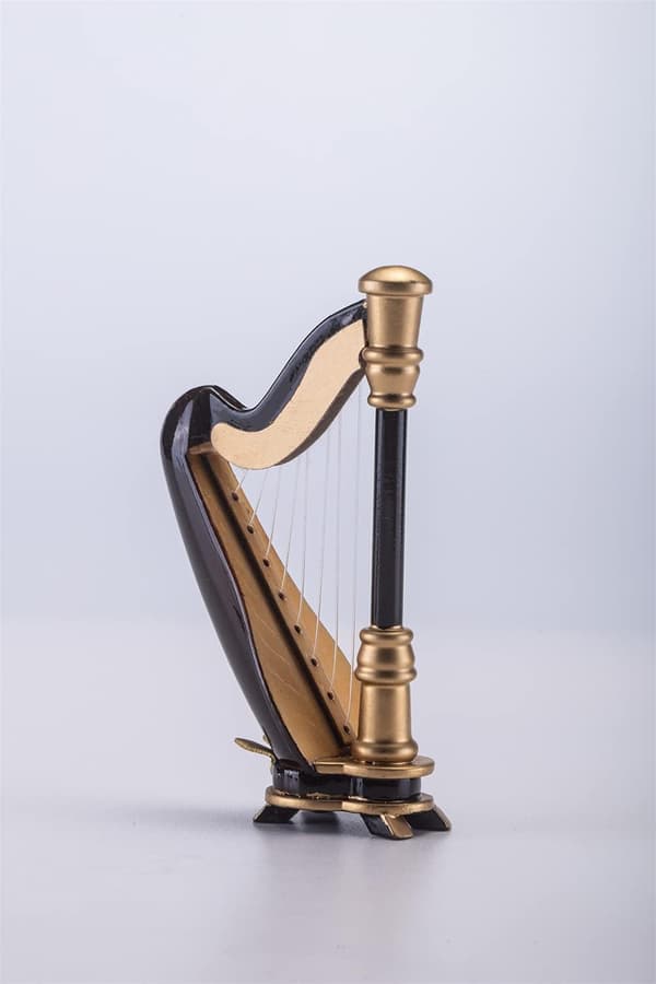 Miniharpemodel med gaveæske Mini musikpynt Pyntegave