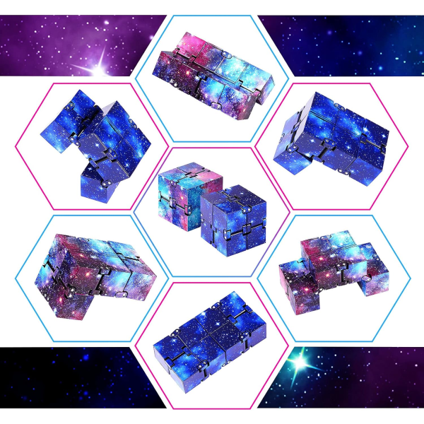 2 Pakkaa Infinity Rubikin cube toy Lelulohkot Sormikuutiot Sensorinen työkalu Stressin ja ahdistuksen lievitystyökalu Tähtityylinen Mini Rubikin kuutio