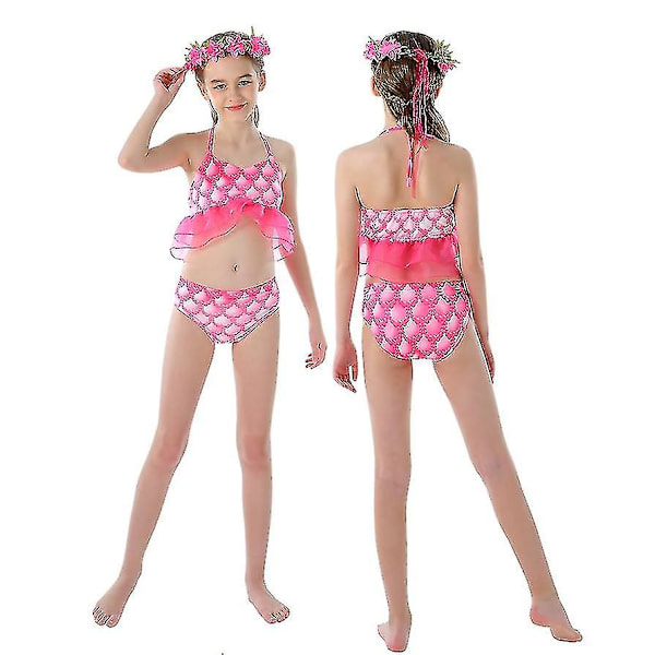 3-delad flicka sjöjungfru badkläder för simning sjöjungfru kostym bikini set style2 110