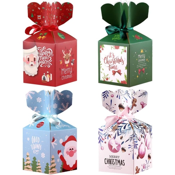 12 julklappsförpackningar i kartong med prydnadsföremål för kakaskar