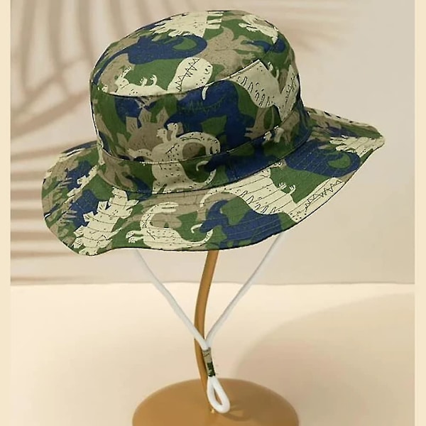 Barnebøttehatt Justerbar Solhatt Pustende Strandhatt For Gutter Jenter_ll Camouflage Dinosaur 6-24 Months