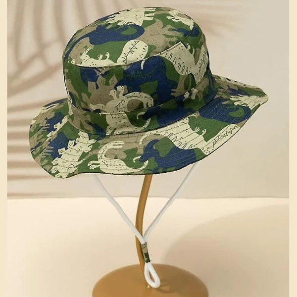 Barnhatt Justerbar Solhatt Andningsbar Strandhatt För Pojkar Flickor_ll Camouflage Dinosaur 6-24 Months