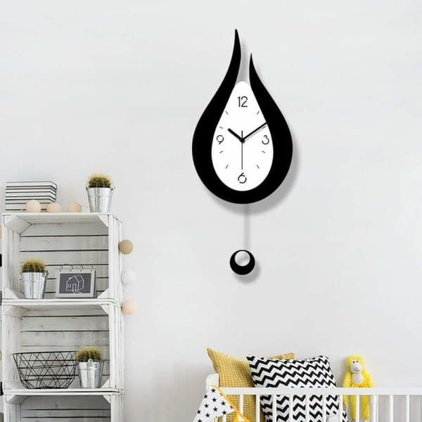 Tysta Väggklockor Vattendroppar Svingande Väggklocka Modern Design Nordisk Stil Vardagsrum Väggklockor