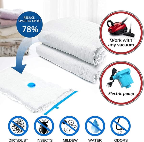 Vakuumförvaringsväskor 4-pack 130x100cm Jumbo Lufttäta Kompressionsväskor Dubbel-Dragkedja