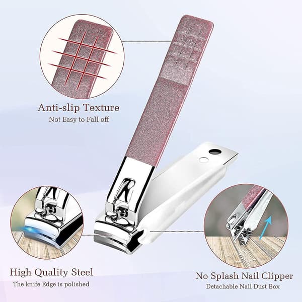 Vacker present 26-delars manikyrset, nagelklipparset, pedikyrkit i rostfritt stål, professionellt vårdande presentkit