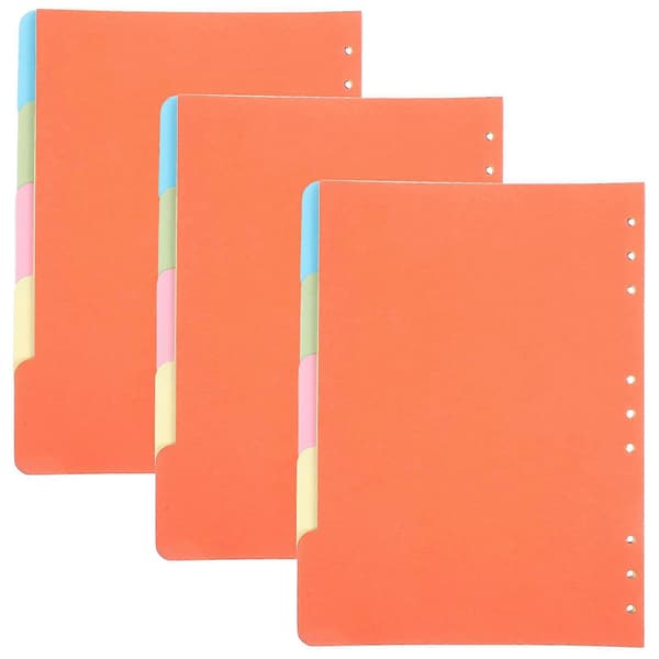 15 stk. Inddelingsark til ringbind B5 Ringbindsider Notesbog Ringbindsinddelere Farvede ringbindsinddelere