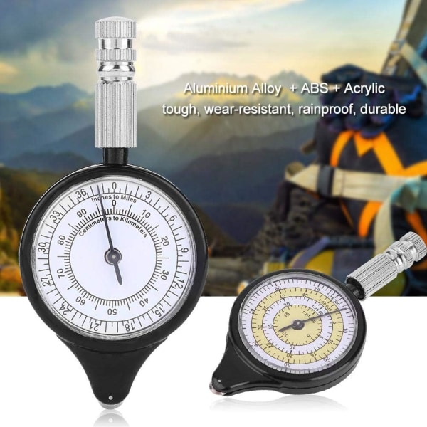 Curvimeter Kart Curvimeter, Curvimeter Kompass, Opisometer Diance Kalkulator Kartmåler Kompass Vandring