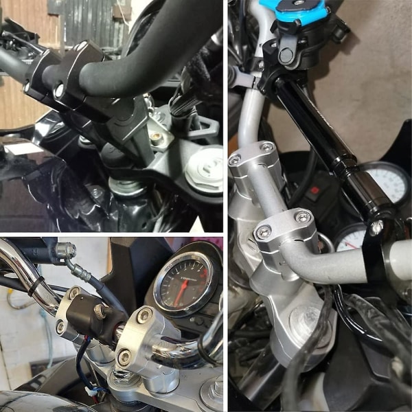 28mm 22mm Styrholder Klemme Motorcykel Styr Forhøjer Montering Til Honda- Holdbar black MDL3517B