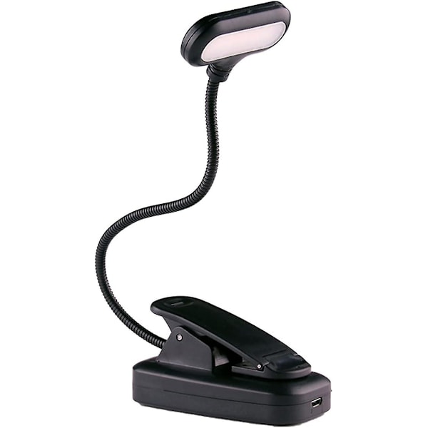Boklampa - Uppladdningsbar Läslampa För Läsning I Sängen På Natten, Led Ögonvänlig Läslampa Klämma På Bok, För E-läsare, Sänggavel, Skrivbord, Skola, Gi