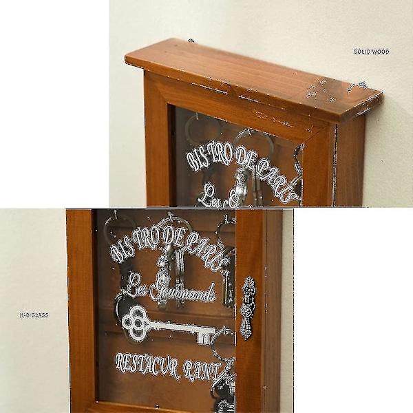 Tränyckelbox, Retro Väggmonterad Nyckelskåp Med Magnetisk Dörr