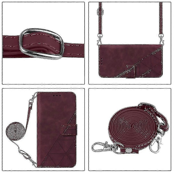 Nyt etui kompatibelt med Vivo Y72 5g/ Y52 5g Crossbody Wallet Case