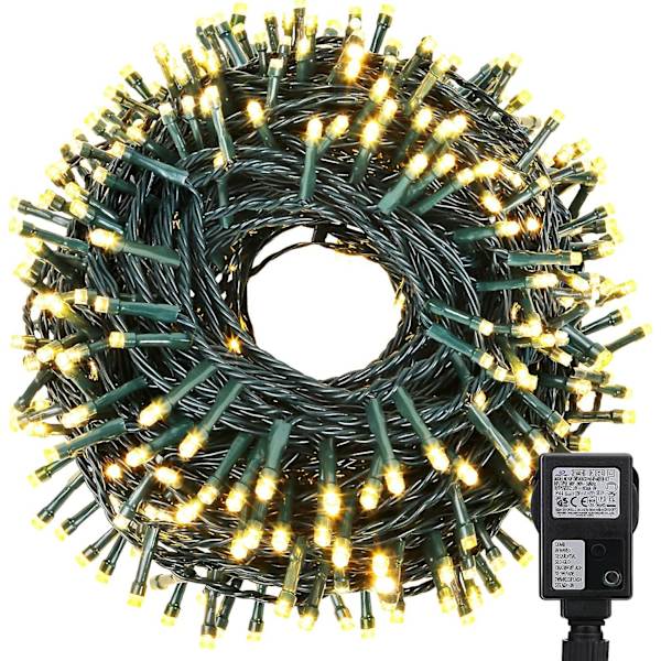 13m ljusslinga julgran, 100 LED ljusslinga utomhus varmvit
