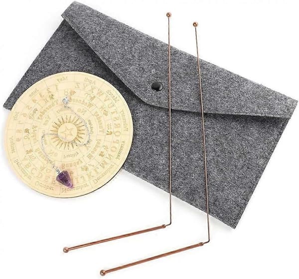 (NY) Koppar slagrutor Andlig och spådom pendelbräda mattkit för, spådomsvatten, energihealing