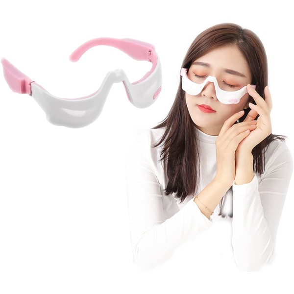 Øyemassasjeapparat, 3D-mikrostrøm Pulse Eye Relax Massasjeapparat Varmeterapi Akupressur Tretthet Tretthet Rynkereduksjon Blodsirkulasjon