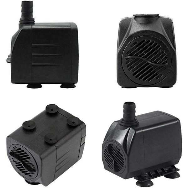 800L/H Elektrisk Vattenpump, Nedsänkbar Vattenpump med 12 Färgade LED-lampor, 16W Tyst Liten Vattenpump för Fontän