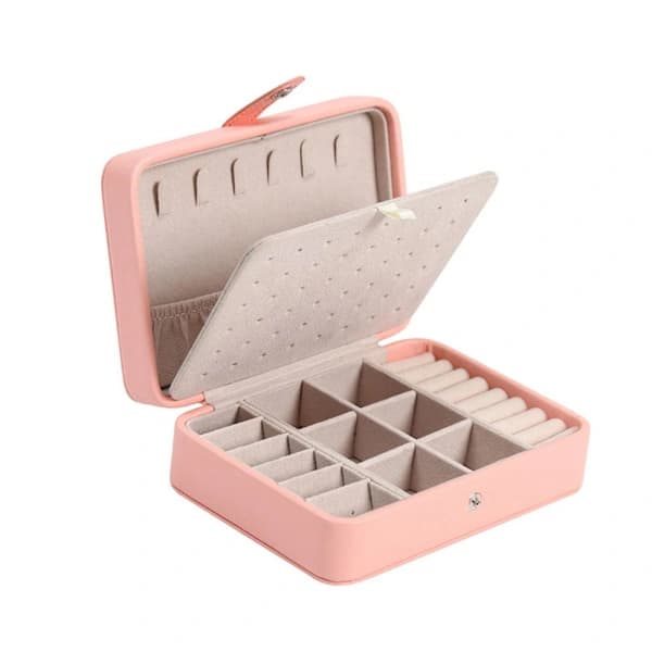 Øreringeæske, smykkeskrin, pink