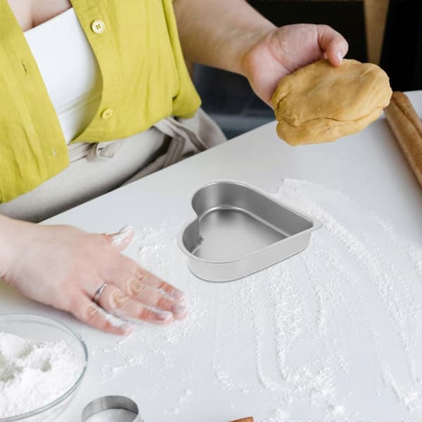3 stk. buddingforme i metal hjerte kageforme non-stick geléforme buddingforme i metal