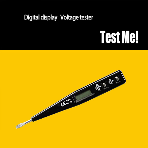 Digital Testblyant Skruetrækker Probe Lys Spændingstester Detektor AC/DC 12-220V Elektrisk Test P Black