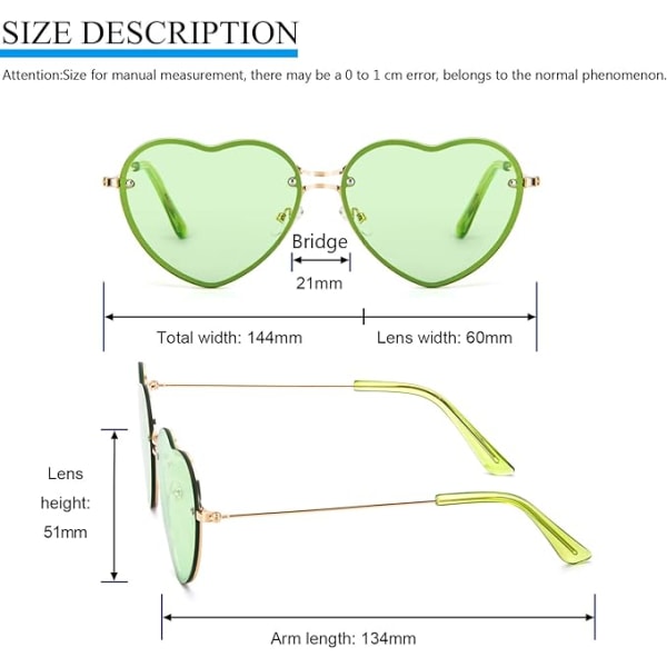 Hjerteform Solbriller Dame Mode Indfattede Solbriller UV400 Festbriller