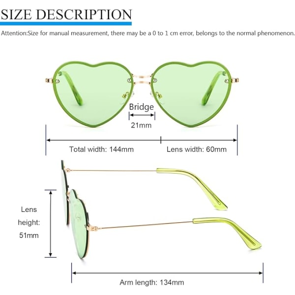 Hjerteform Solbriller Damemote Innfatningssolbriller UV400 Festbriller