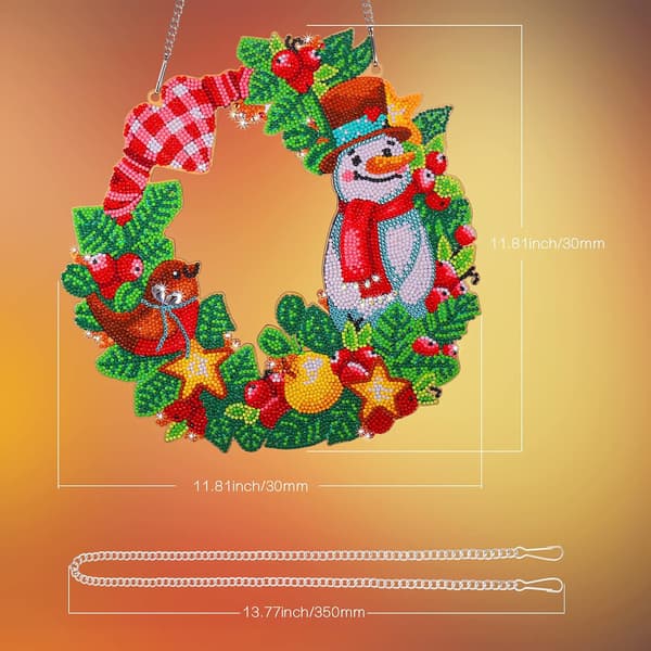Diamantmaleri Dørkranssett DIY 5D Diamantmaleri Jul