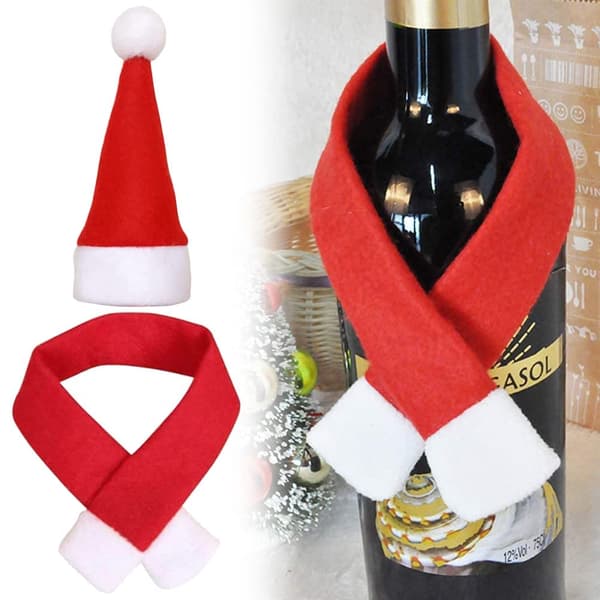 Julepynt for vinflasker - Santa-luer
