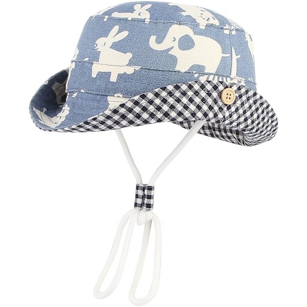 Baby solhatt solbeskyttelse fiskerhatt caps bomullsstrandhatt sommerhatt vendbar hatt