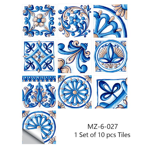 Retrostil grå kakelmönster matt golvdekaler kökskakel bordsskiva renovering vattentäta väggdekaler (20cm x 20cm) 27