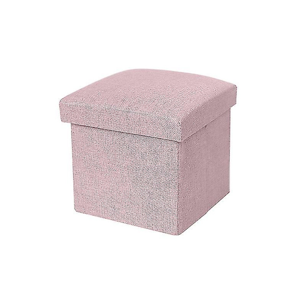 Förvaringslåda med stark bärighet, hopfällbar tyg, mångsidig förvaringsfåtölj, kubformad sittplats för hemmet Qinhai Pink 25cm
