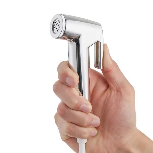 Duschhuvud, toalett, bidé, telefon, duschslang, silver