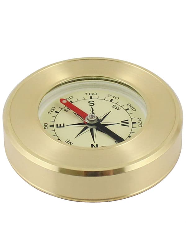 Mini Kompas Retro Bærbar Metal Kompas til Vandreture/Rejser/Camping/Overlevelse/Navigation Guld Tone